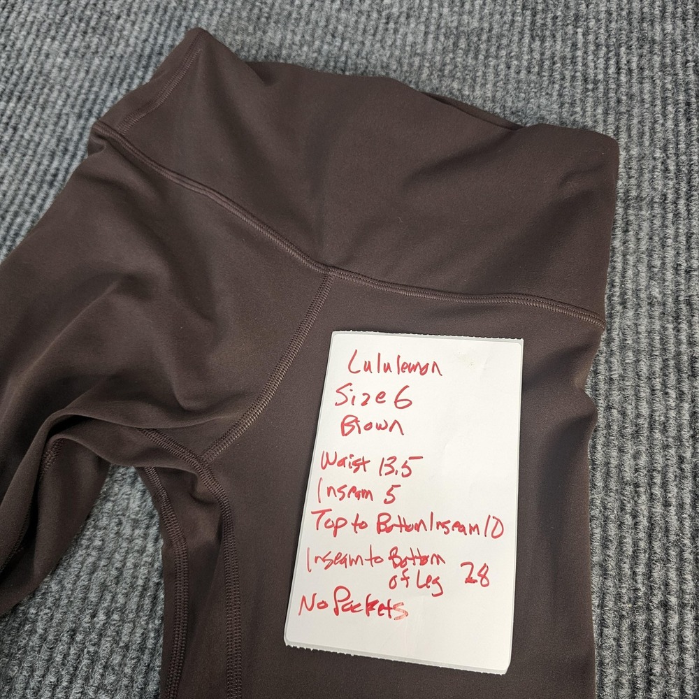Lululemon Pants Womens 6 Brown High Rise Ankle Leggings Yoga Stretch Athletic - Picture 10 of 10